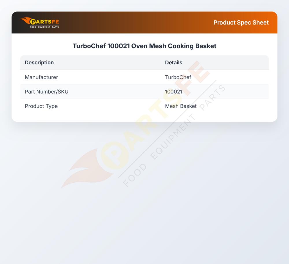 TurboChef 100021 Oven Mesh Cooking Basket