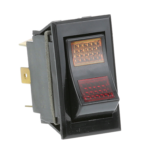BKI (Barbeque King) S0104 Rocker Switch W/ Red & Amber Light 6x1/4" Tab Terminals