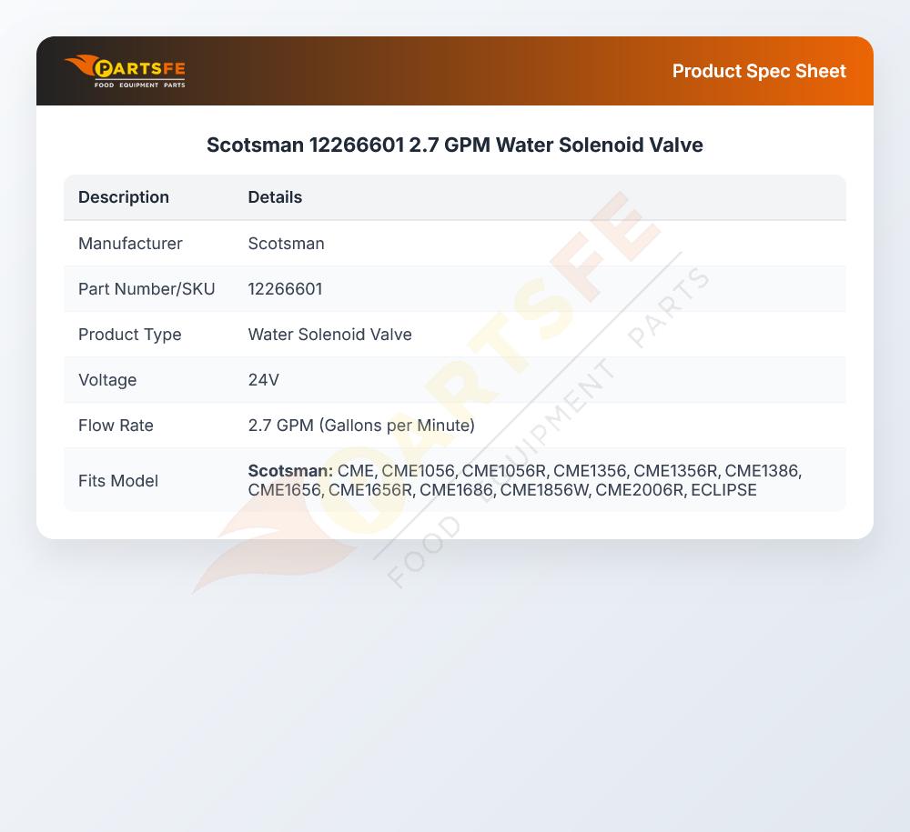 Scotsman 12266601 2.7 GPM Water Solenoid Valve