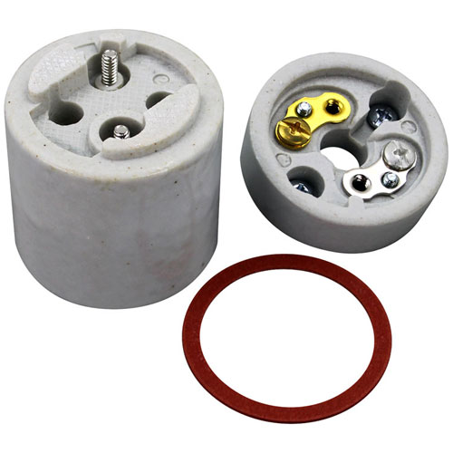 020208 2-Piece Ceramic Lamp Socket Assembly with Hardware