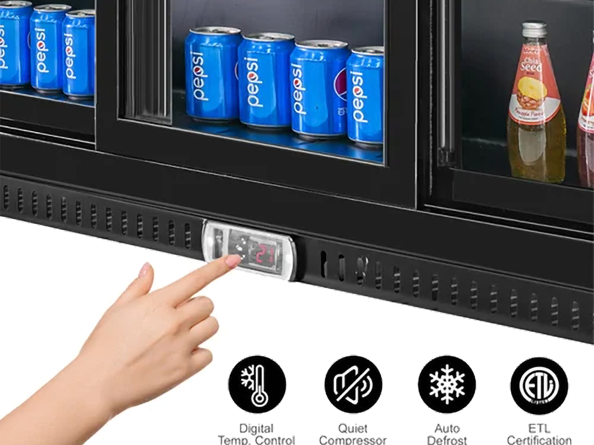 VITLIFE Commercial VBBT-338S 53" Back Bar Cooler 11.6 Cu Ft, Sliding Doors