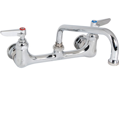 T&S Brass B-0331 Wall Mount Faucet 8" Centers Swivel Gooseneck Leadfree