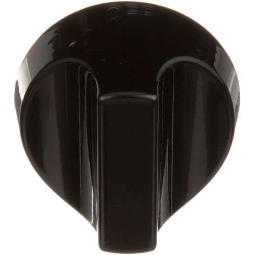 American Range A32001 Range Burner Knob Black Off/On 2-1/2" OD 0.240" D-Stem Flat Down 1/4" Protrusion