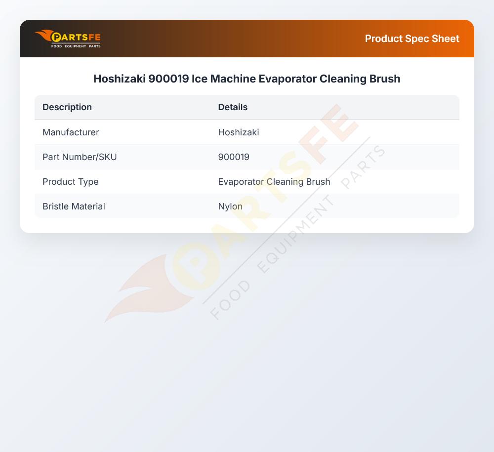 Hoshizaki 900019 Ice Machine Evaporator Cleaning Brush