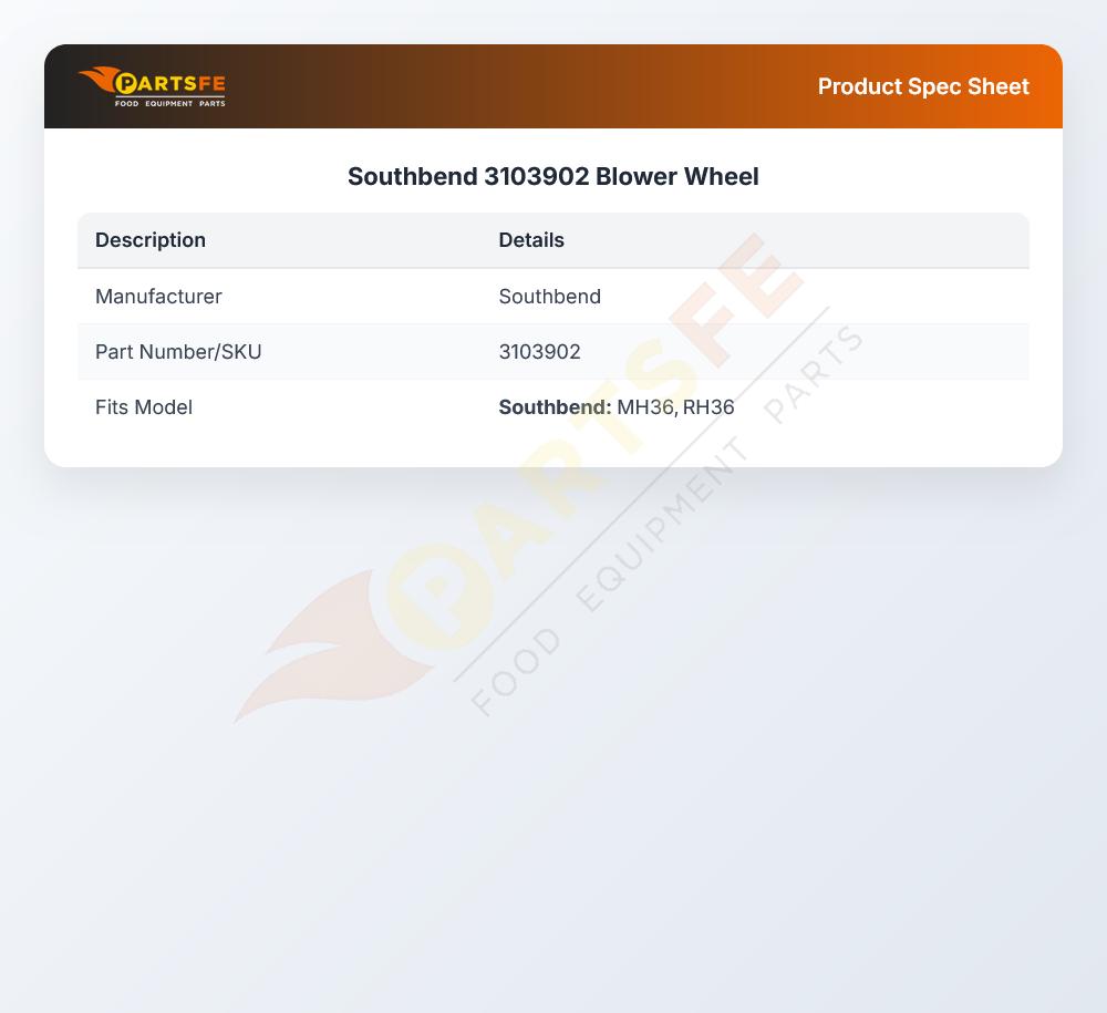 Southbend 3103902 Blower Wheel 9-7/8" DIA