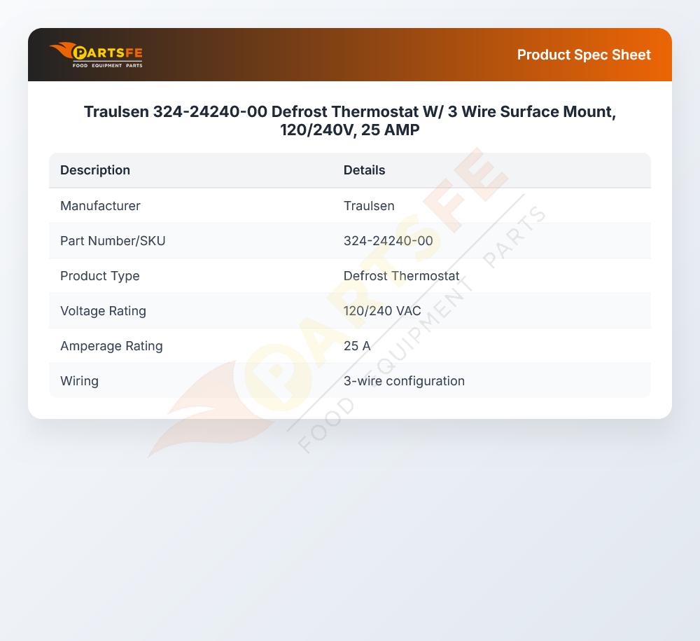 Traulsen 324-24240-00 Defrost Limit Fan Delay 5709-L
