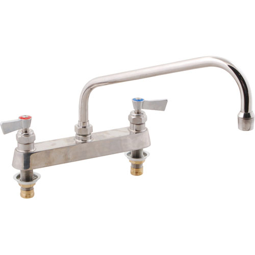 Fisher Manufacturing 57665 Deck-Mounted Swivel Faucet 8" Centers 12" Spout SS
