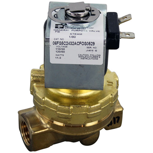 Parker Hannifin 06FS5C2432ACF0S0529 3/8" FPT Steam Solenoid Valve,110/120V, N/C, 300F, 50 PSI