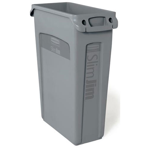 Trash Container-Slim Jim, 23g/Grey (30") For Rubbermaid - Part# Fg354000gray